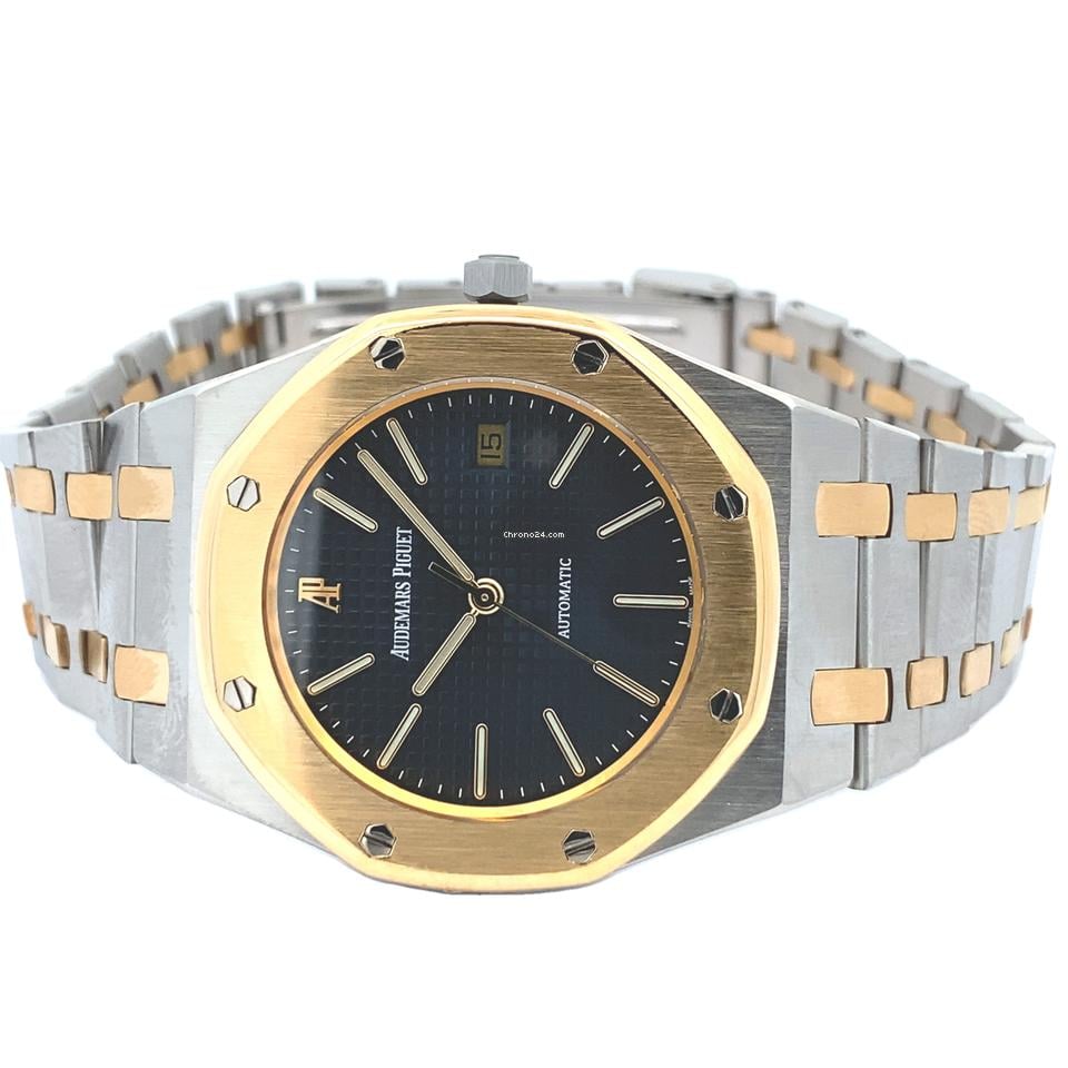 Audemars Black Dial Silver-Gold Chain