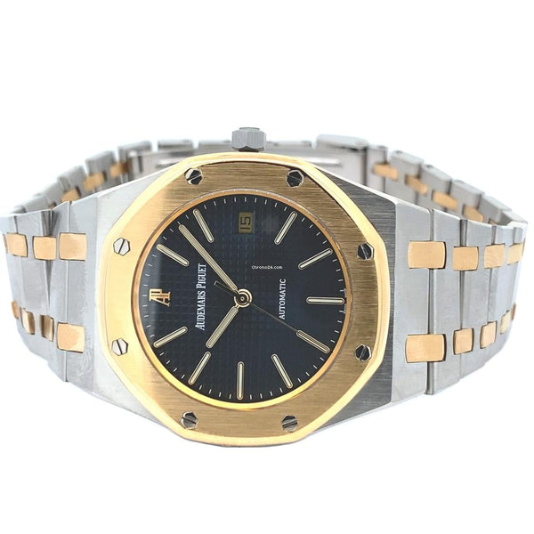 Audemars Black Dial Silver-Gold Chain