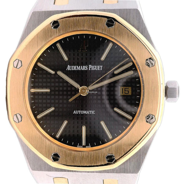 Audemars Black Dial Silver-Gold Chain