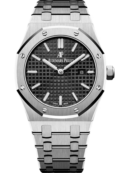 Silver Audemars Piguet With Black Dial